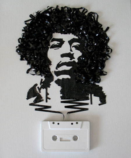 Jimi Hendrix made of tape